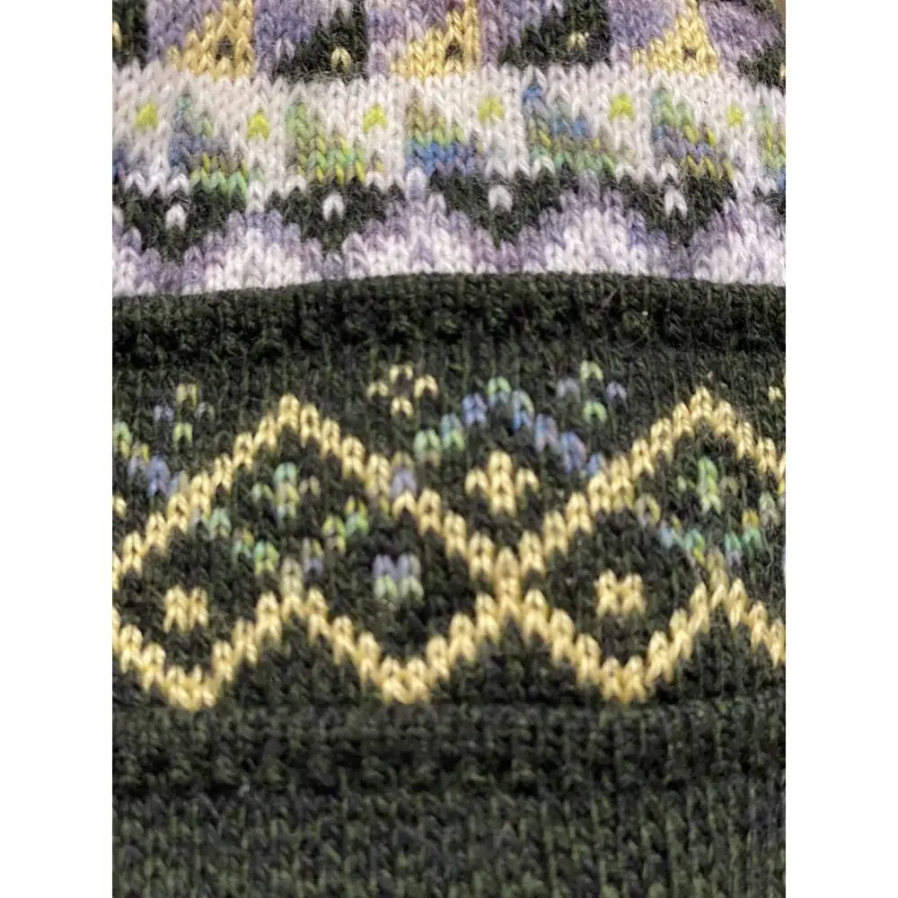 McBurn German Winter Beanie Boys Green Cream Wool Tassals Ear Covers Knit Hat